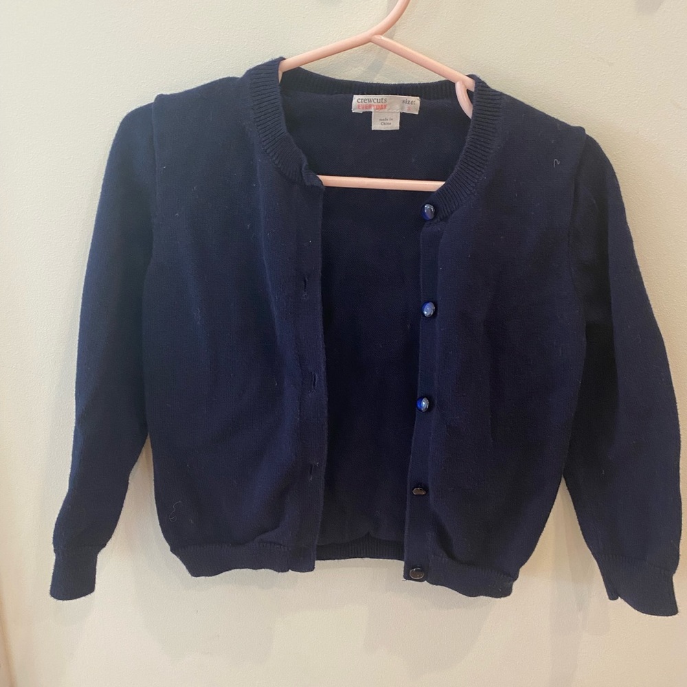 Jcrew girls navy blue cardigan sweater